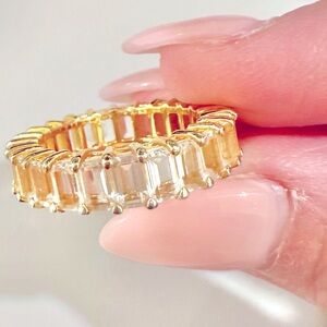 Baublebar Aldia 18k Gold Topaz Eternity Ring Size 5
